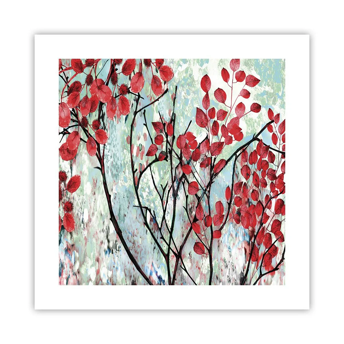 Affiche - Poster - Arbre en écarlate - 40x40 cm