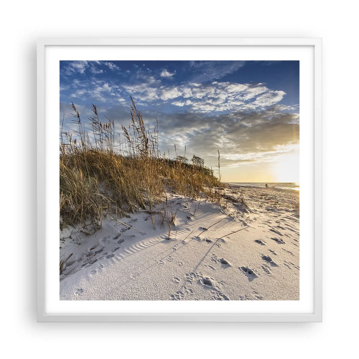 Affiche dans un cadre blanc - Poster - Invitation à la ballade - 60x60 cm