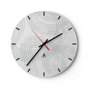 Horloge murale - Pendule murale - Lignes grises entrecroisées formant un motif sur un fond blanc - 30x30cm - Il n'y a pas de chemin droit - Décoration murale moderne pour le salon, la cuisine et la chambre ARTTOR