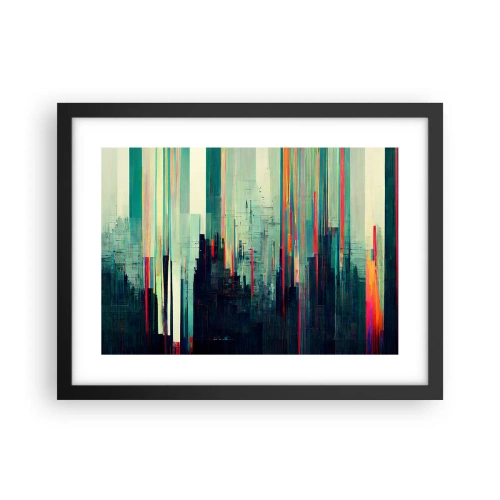 Affiche dans un cadre noir - Poster - Ville futuriste - 40x30 cm