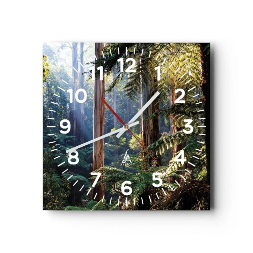 Horloge murale - Pendule murale - Fable de la forêt - 40x40 cm