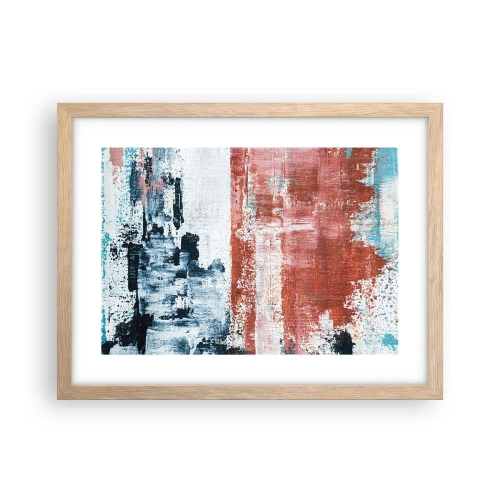 Affiche dans un chêne clair - Poster - Moitié-moitié abstrait - 40x30 cm