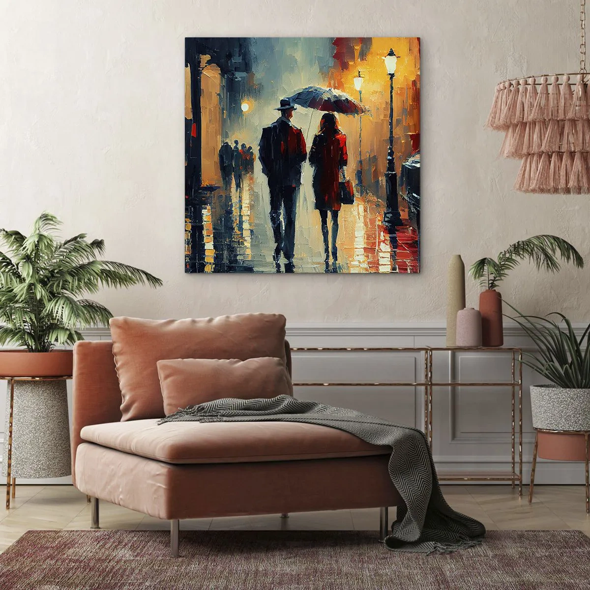 Impression sur toile - Image sur toile - Histoire d'amour urbaine - 70x70 cm