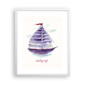 Affiche dans un cadre blanc - Poster - Plein de voiles et d’eau calme - 40x50 cm