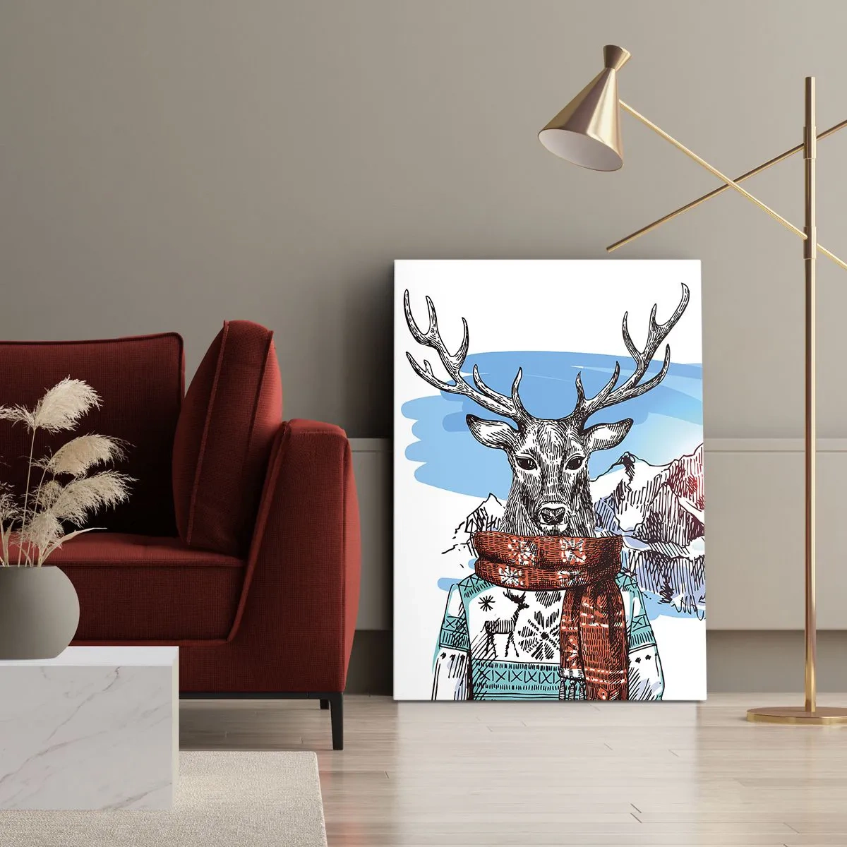 Impression sur toile - Image sur toile - Même le cerf ne gèle pas - 45x80 cm