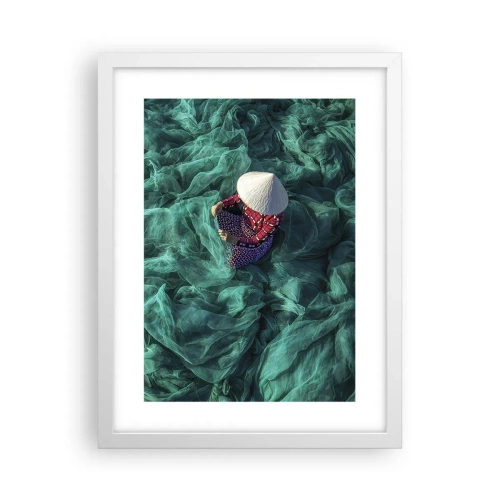 Affiche dans un cadre blanc - Poster - Dans une mer de filet - 30x40 cm