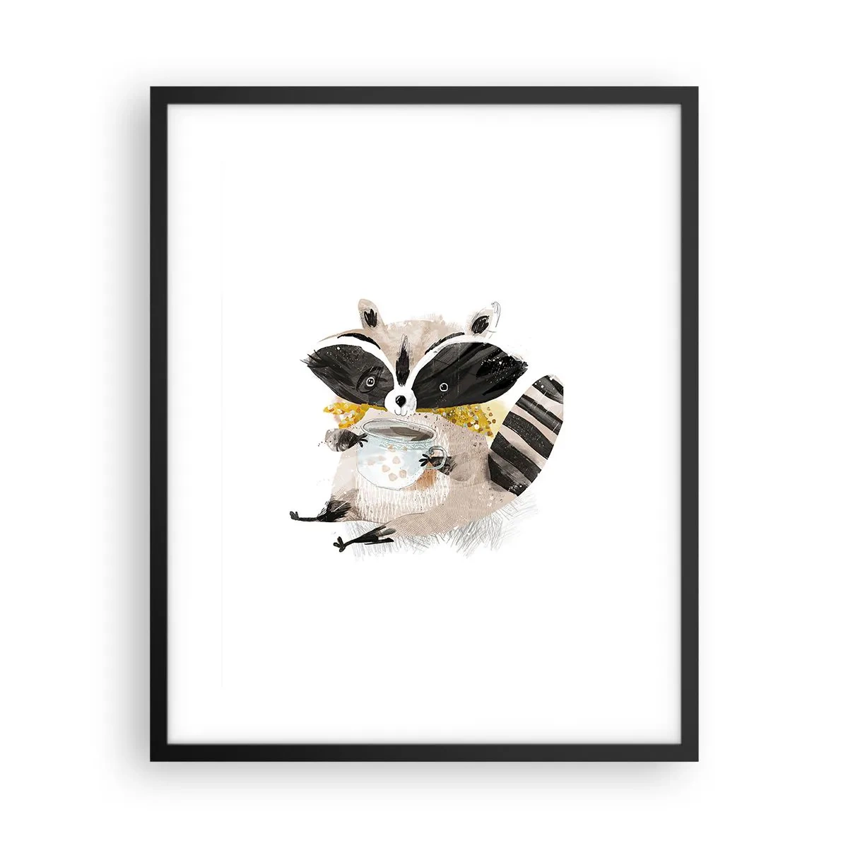 Affiche dans un cadre noir - Poster - Mon ami le raton laveur - 40x50 cm