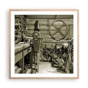 Affiche dans un chêne clair - Poster - Dans le hangar de l'oncle Władek - 60x60 cm