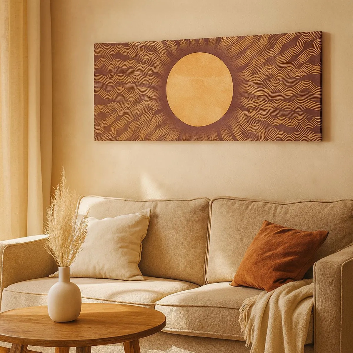 Impression sur toile - Image sur toile - Icône du soleil - 100x40 cm
