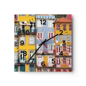 Horloge murale - Pendule murale - Couleurs de vieille ville - 40x40 cm