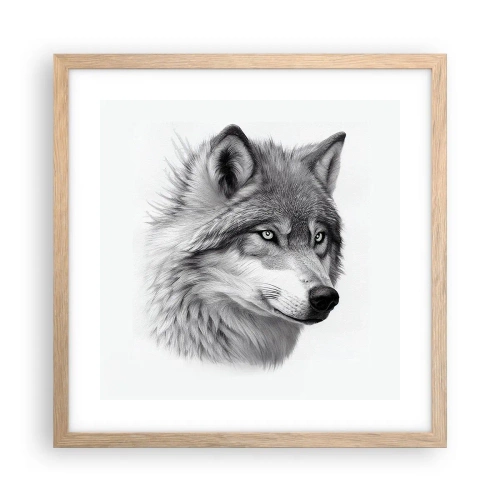 Affiche dans un chêne clair - Poster - Alpha – sans aucun doute - 40x40 cm