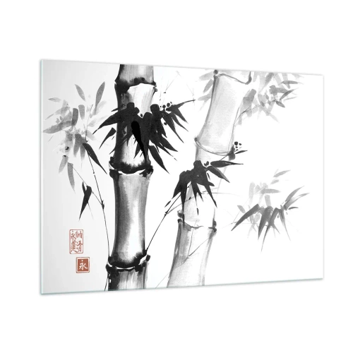Impression sur verre - Image sur verre - Bambou dans un style traditionnel - 100x70cm - Gros plan sur l'orient - Décoration murale moderne pour le salon et la chambre ARTTOR