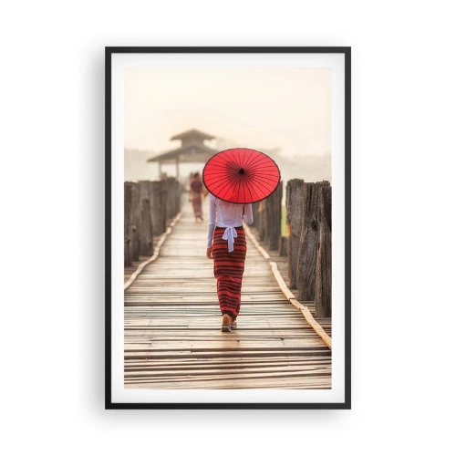 Affiche dans un cadre noir - Poster - Sur le vieux pont - 61x91 cm