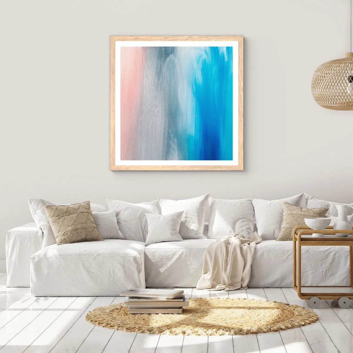 Affiche dans un chêne clair - Poster - Éléments : air - 30x30 cm