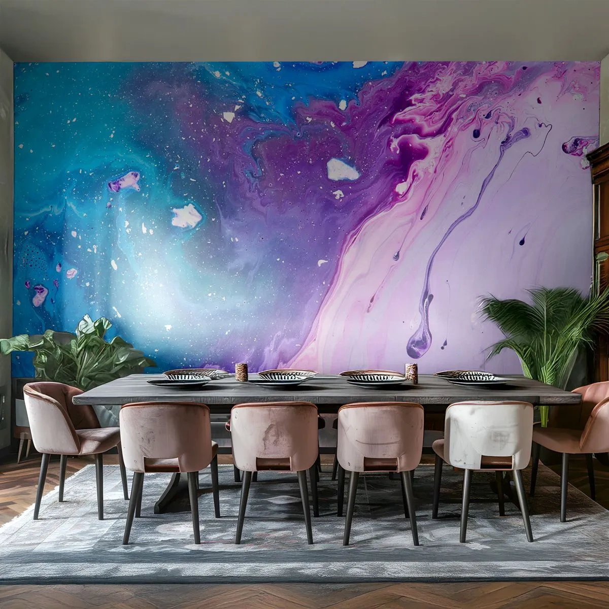 Papier Peint Autocollant Deluxe Sticker - Yin et yang - Abstraction, Morceau, Peinture - 250x175 cm