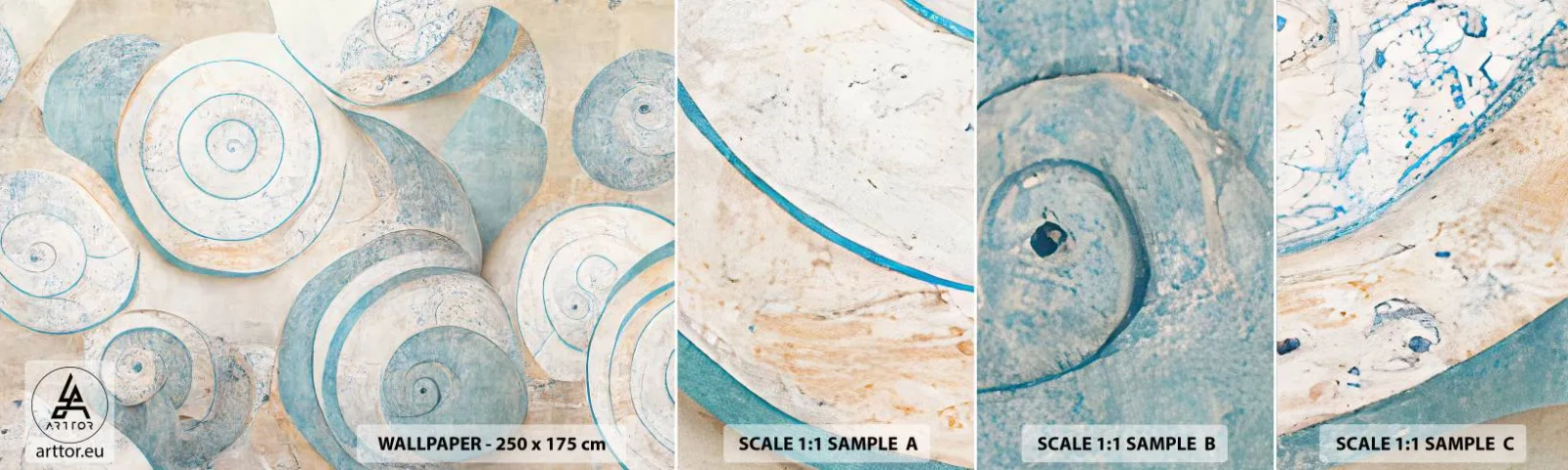 Échantillon de Papier Peint Autocollant Deluxe Sticker - Que cache la coque ? - Minimalisme, Coquilles, Brillant - 100x30 cm