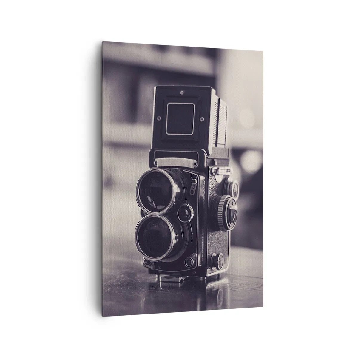 Impression sur toile - Image sur toile - Appareil photo ancien en noir et blanc - 80x120cm - La magie de la photographie ancienne - Décoration murale moderne pour le salon et la chambre ARTTOR