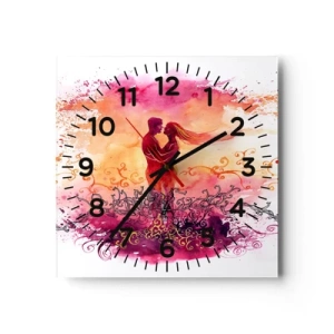 Horloge murale - Pendule murale - Un coeur! Je n'ai pas besoin de beaucoup… - 40x40 cm