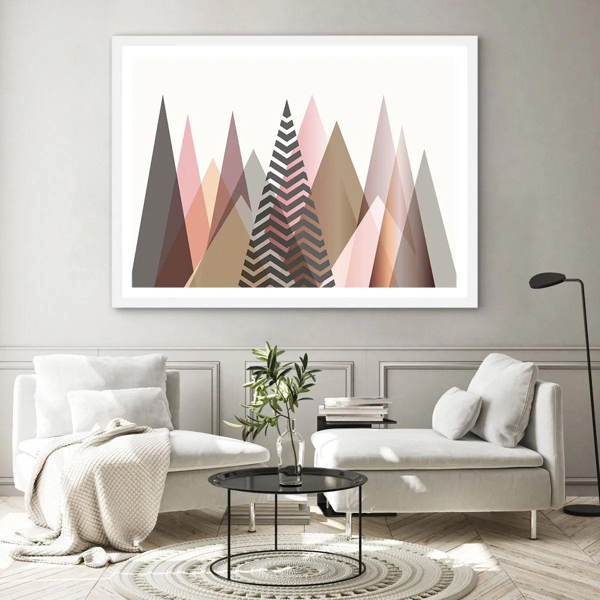 Affiche dans un cadre blanc - Poster - Vue pyramidale - 70x50 cm