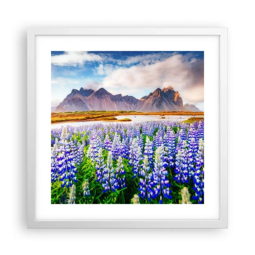 Affiche dans un cadre blanc - Poster - La force et l'austérité côtoient la douceur - 40x40 cm