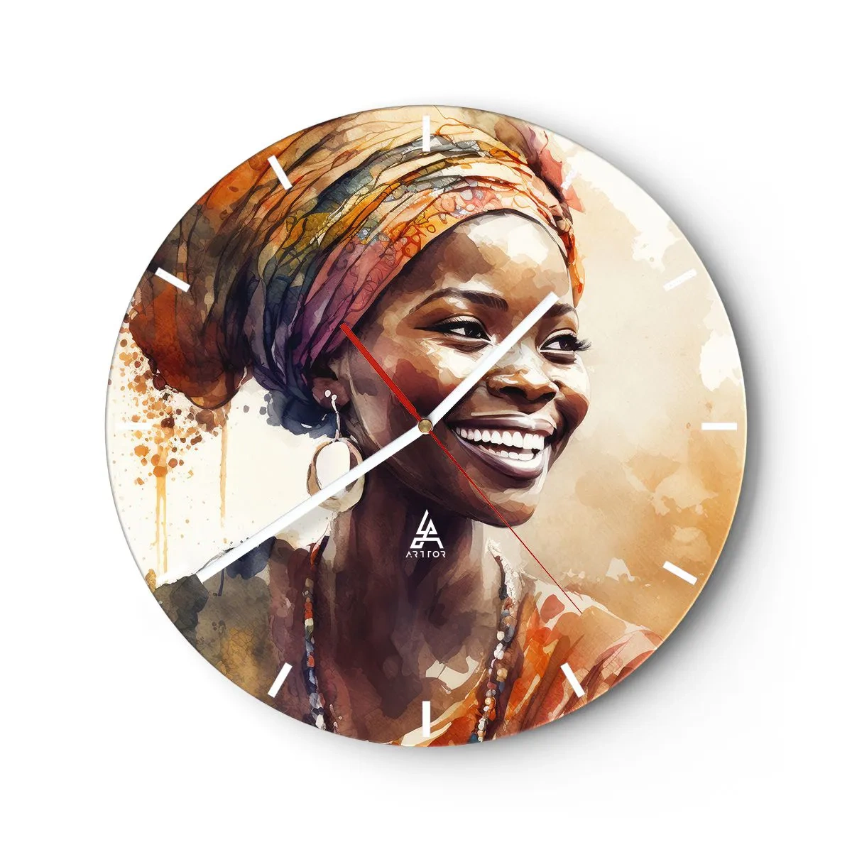 Horloge murale - Pendule murale - reine africaine - 40x40 cm