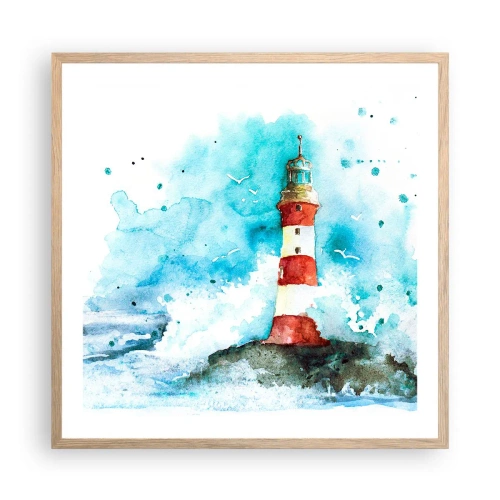 Affiche dans un chêne clair - Poster - Unité des éléments - 60x60 cm