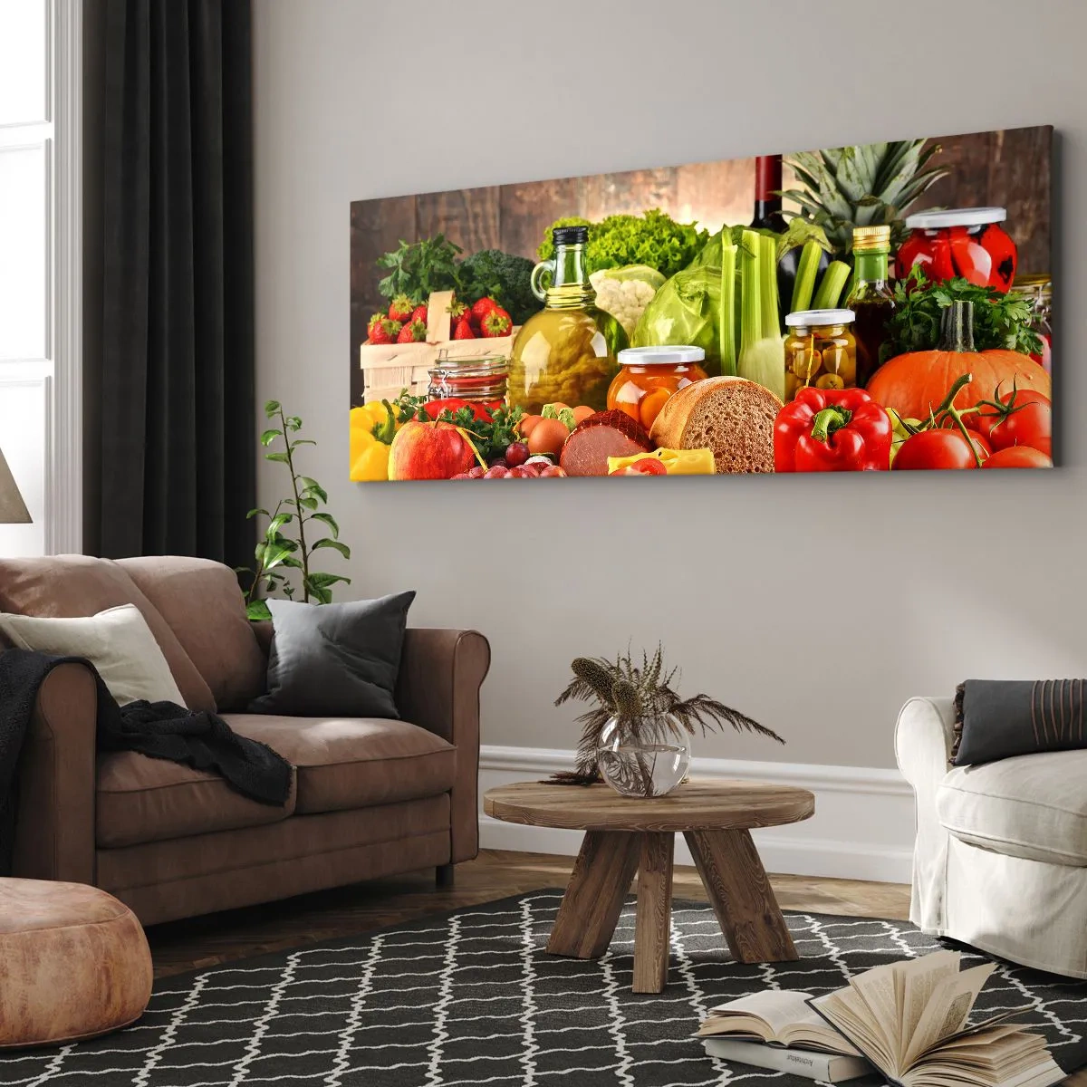 Impression sur toile - Image sur toile - Fumé, cuit au four et mariné - 90x30 cm