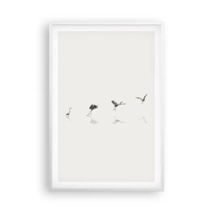 Affiche dans un cadre blanc - Poster - Quatre étapes simples - 61x91 cm