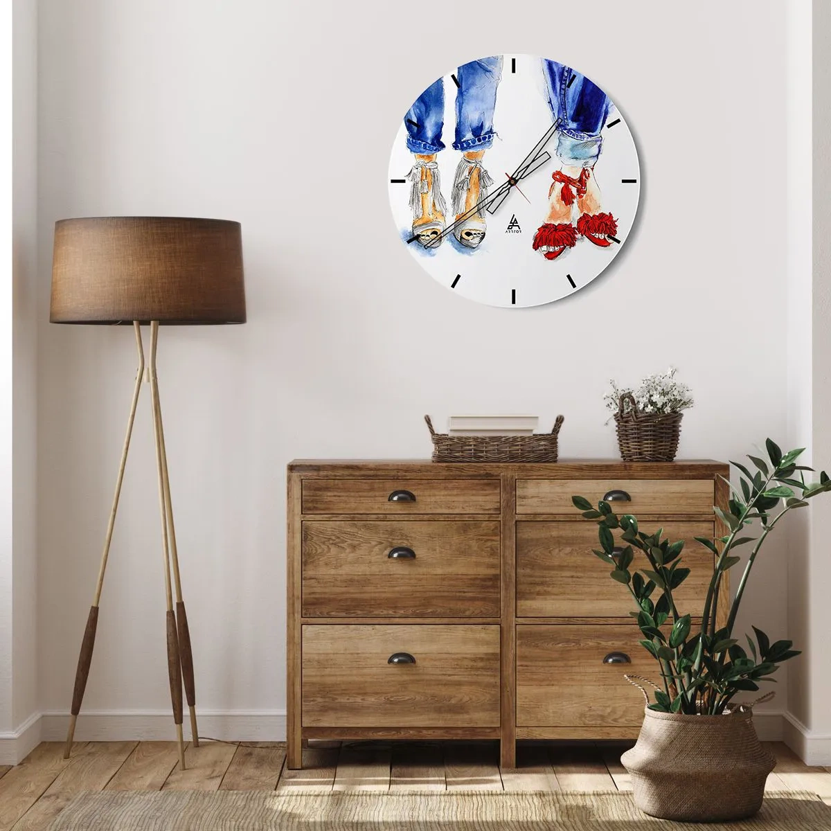 Horloge murale - Pendule murale - Peut-être irons-nous nous promener? - 40x40 cm