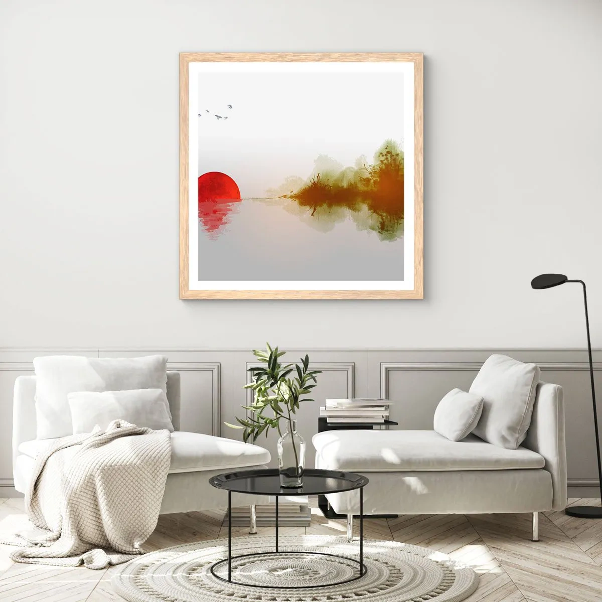 Affiche dans un chêne clair - Poster - Une promesse de paix - 60x60 cm