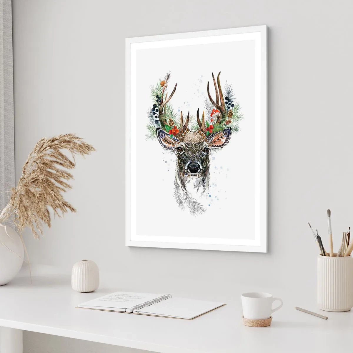 Affiche dans un cadre blanc - Poster - En robe de fête - 50x70 cm