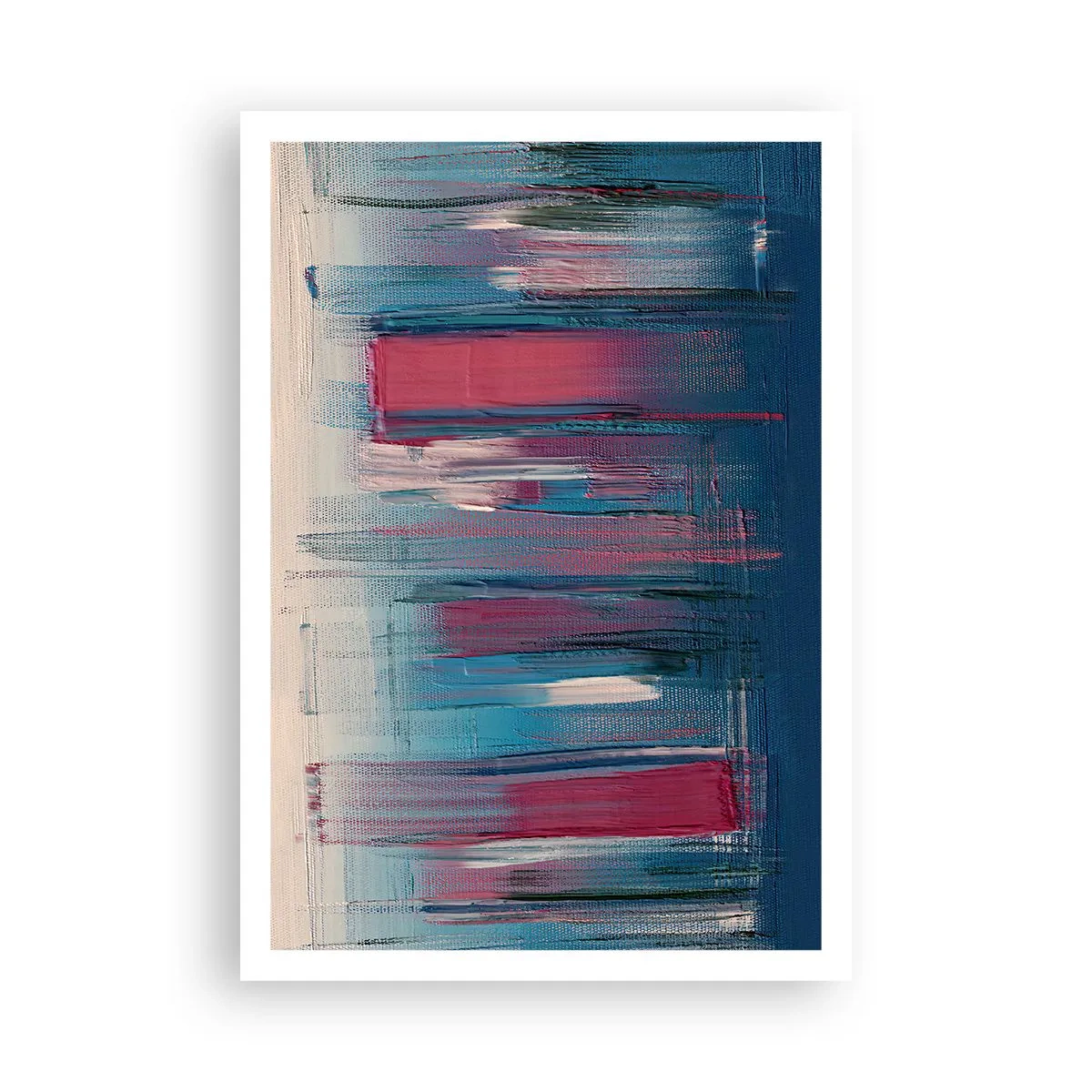 Affiche - Poster - Composition verticale en bleu et rouge - 70x100 cm