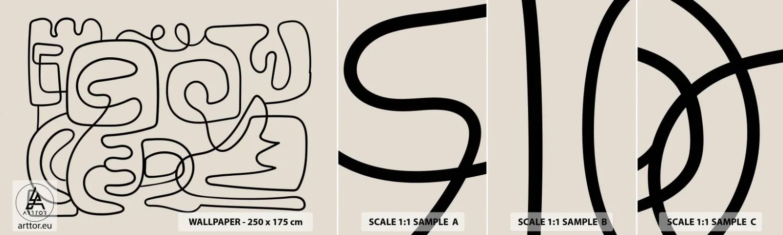 Échantillon de Papier Peint Autocollant Deluxe Sticker - Suivez les indices - Abstraction, Morceau, Linéaire - 100x30 cm