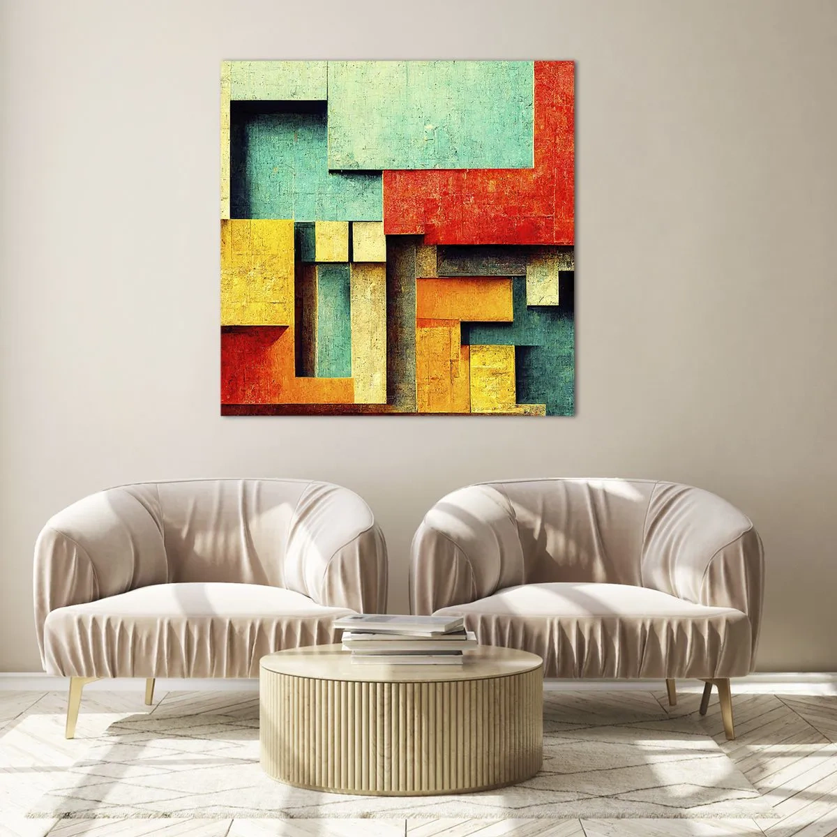 Impression sur verre - Image sur verre - Festival des angles droits - 60x60 cm