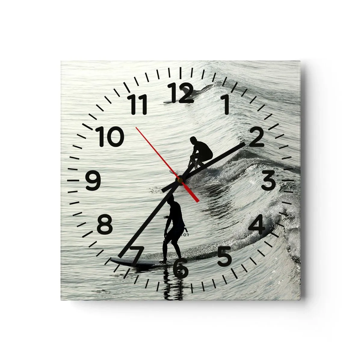 Horloge murale - Pendule murale - A la rencontre de la vague - 40x40 cm