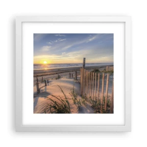 Affiche dans un cadre blanc - Poster - Ombre et brillance du vent - 30x30 cm