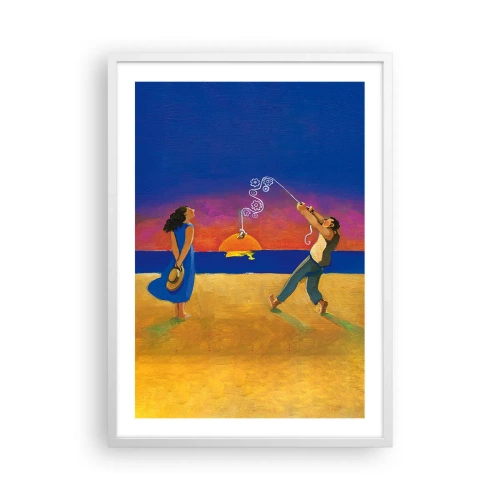 Affiche dans un cadre blanc - Poster - Plus qu'une étoile dans le ciel - 50x70 cm