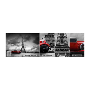Échantillon de Papier Peint Premium Canvas - Il n'y a pas si longtemps à Paris - Automobile, tour Eiffel, Paris - 100x30 cm