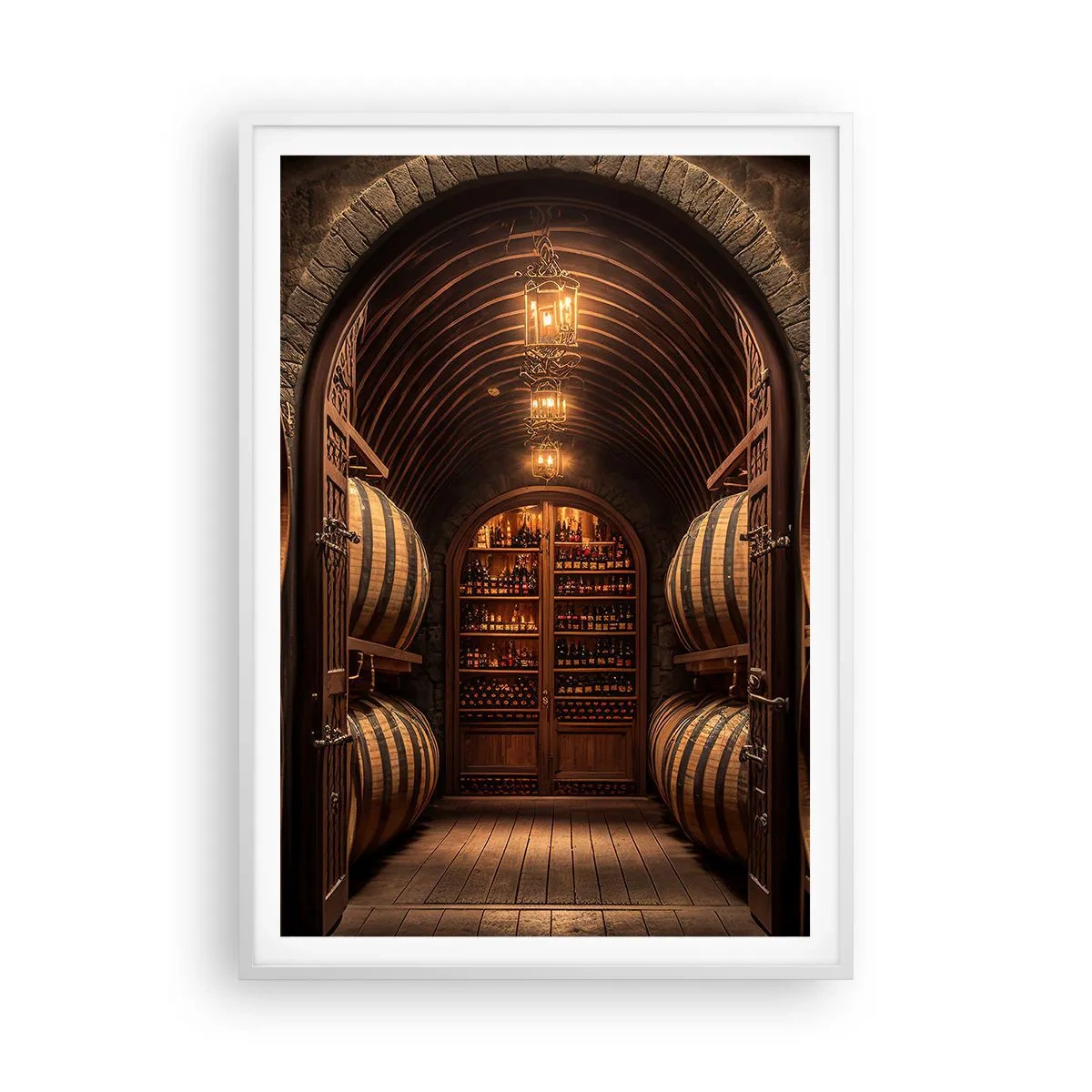 Affiche dans un cadre blanc - Poster - Cave climatisée - 70x100 cm