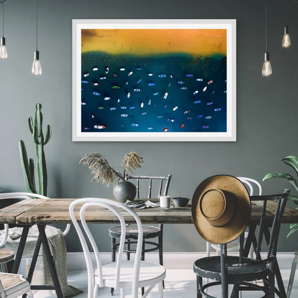 Affiche dans un cadre blanc - Poster - Jeu de vacances - 70x50 cm