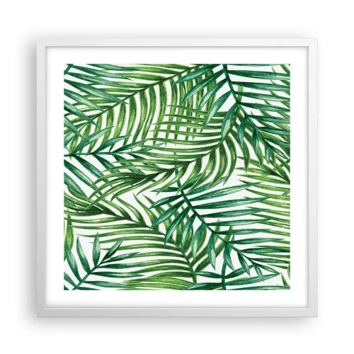 Affiche dans un cadre blanc - Poster - Sous la canopée verte - 50x50 cm