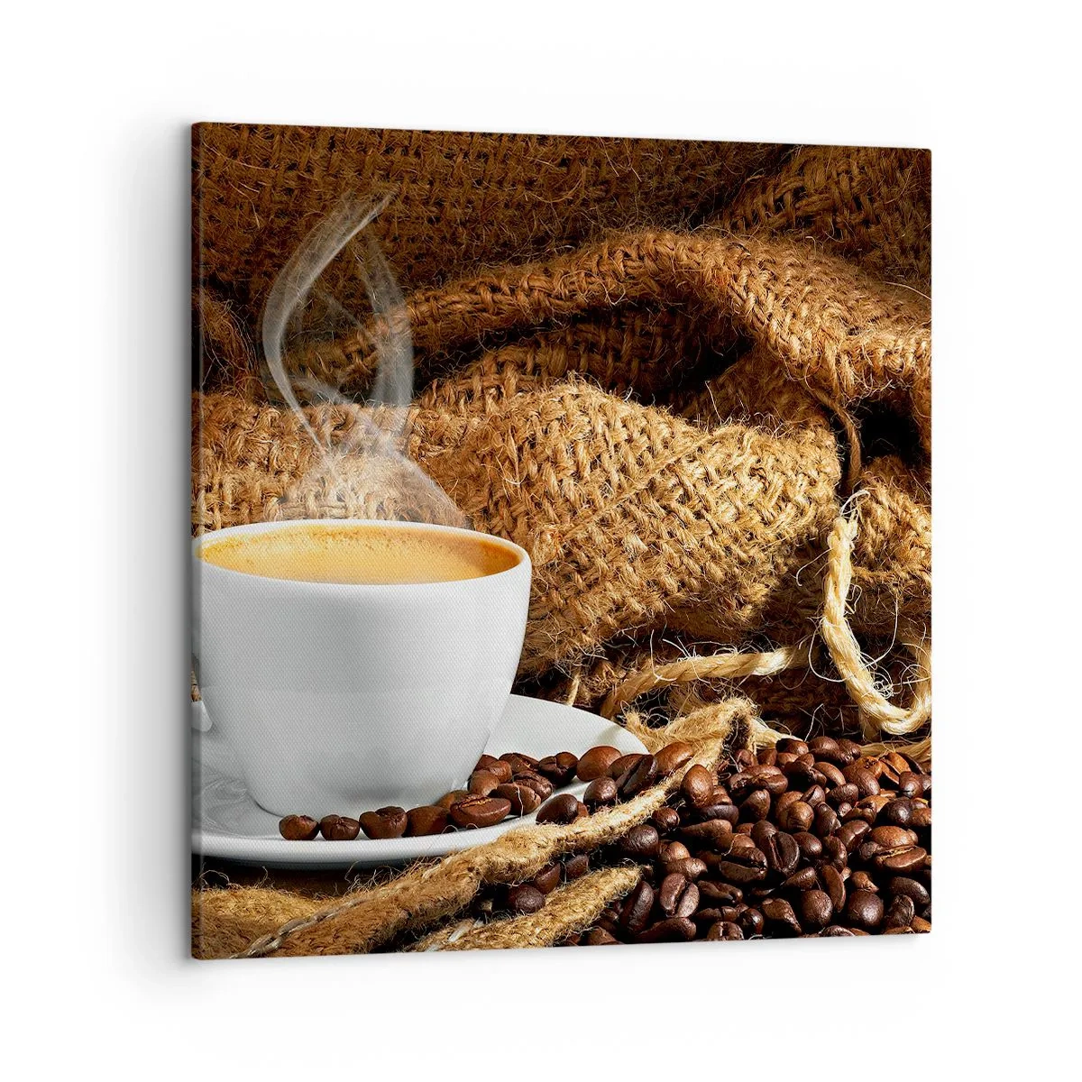 Impression sur toile - Image sur toile - L'odeur du moka et la densité du miel liquide - 50x50 cm
