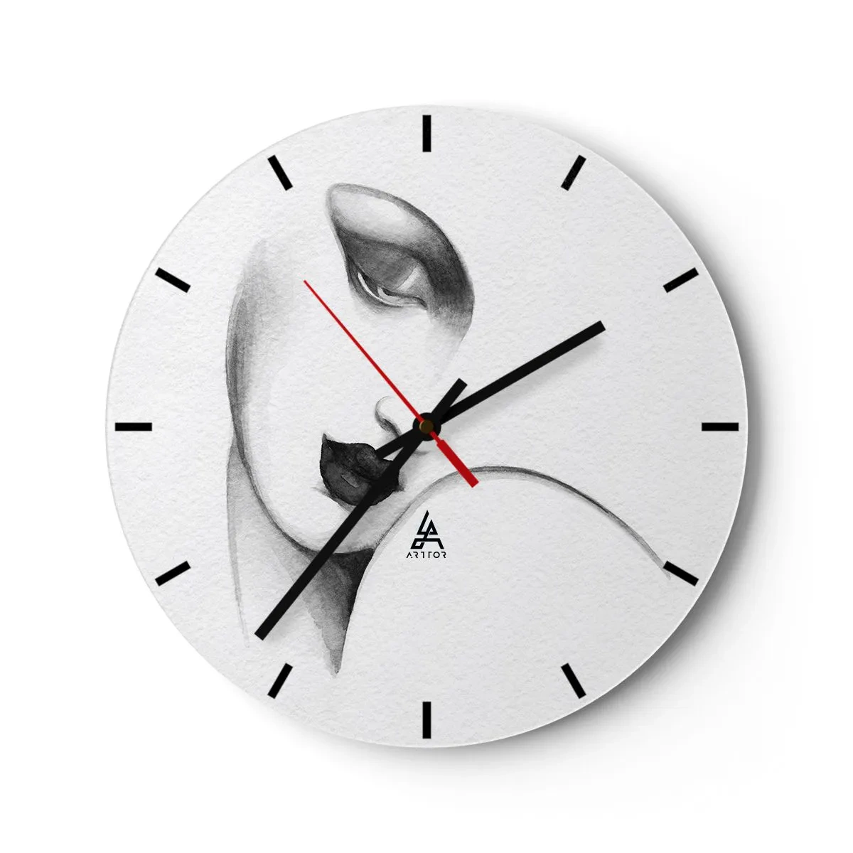 Horloge murale - Pendule murale - Dans le style de Lempicka - 40x40 cm