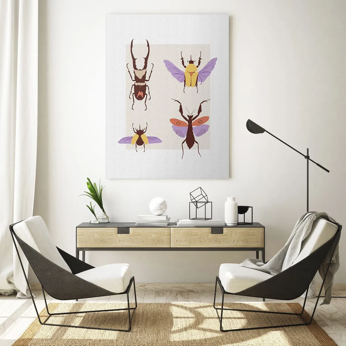 Impression sur verre - Image sur verre - Le monde des insectes - 80x120 cm