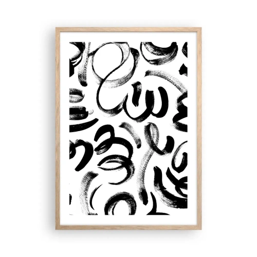 Affiche dans un chêne clair - Poster - Noir sur blanc - 50x70 cm