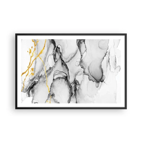 Affiche dans un cadre noir - Poster - Composition à motif or - 91x61 cm