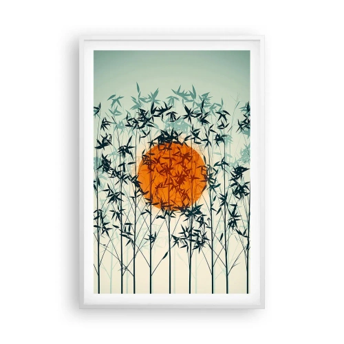 Affiche dans un cadre blanc - Poster - Soleil japonnais - 61x91 cm