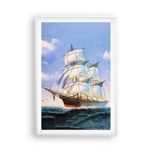 Affiche dans un cadre blanc - Poster - Fièrement avec le vent - 61x91 cm