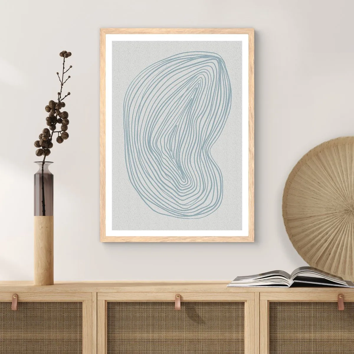 Affiche dans un chêne clair - Poster - Une goutte de sourire - 50x70 cm