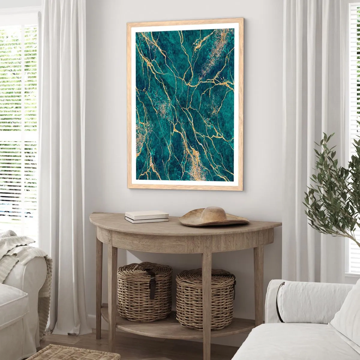 Affiche dans un chêne clair - Poster - Mine d'or - 40x50 cm